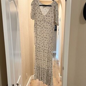 Floral Cream Maxi Dress